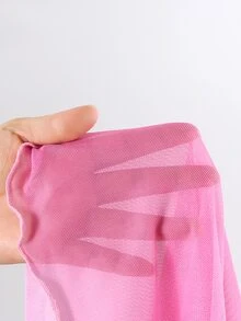 SHEIN Swim 女士 3 件套吊带露背短款上衣、碎花纱笼裙、系带比基尼夏季 - 粉色 - 查看 6
