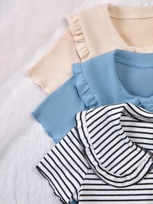Genkimix Kids Young Girl Casual Collared Short Sleeve T-Shirt, Versatile For Daily Wear - Multicolor - View 6