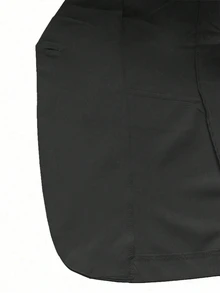 EMERY ROSE Solid Single Button Vest Blazer & Pants - Black - View 7