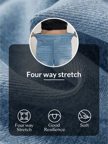 Flexra Women's Plus Size Stretch Straight Leg Elastic Waist Denim Jeans - Light Wash - View 6