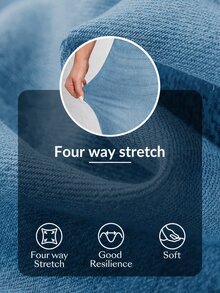 Flexra Women's Plus Size Stretch Straight Leg Elastic Waist Denim Jeans - Light Wash - View 3