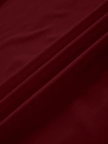 女士爱心印花短袖休闲百搭圆领T恤 - 酒紅色 - 查看 6