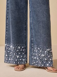 Selenza Women's Elegant Beaded Jeans - Blue - View 9