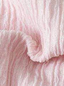 Swim Mod Conjunto de bikini de unicolor texturizado para vacaciones en la playa de mujeres - Rosa - Ver 7