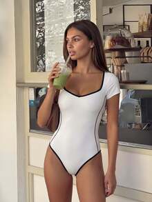 Sirith Eassivo Women's Solid-Color Minimalist Cut One-Piece Dress - White - View 4