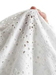 Momance Maternity Top Solid Color Hollow Out Elegant Chic Blouse Summer Babyshower Birthday White - White - View 8