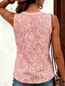 EMERY ROSE Women's Floral Print Round Neck Casual Tank Top, Comfortable Daily Wear Shirt For Summer - Multicolor - View 2