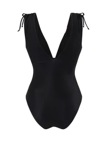 Costavie Baju Renang Bikini Wanita Model One-Piece Tanpa Kawat dengan Tali Serut dan Potongan V Dalam - MultiWarna - View 6