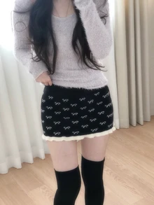DAZY Women's Bowknot Autumn/Winter Korean Style Skirt - Black - View 8
