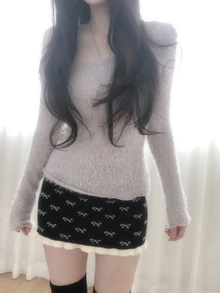 DAZY Women's Bowknot Autumn/Winter Korean Style Skirt - Black - View 5