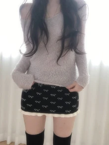 DAZY Women's Bowknot Autumn/Winter Korean Style Skirt - Black - View 1