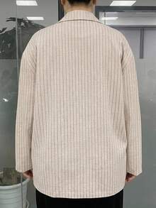 Dazy Plus Korean Style Striped Loose Office Wear Spring/Autumn New Blazer Jacket - Apricot - View 6