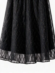 GlowEve CURVE 2026 Plus Size Women's Luxurious Sexy And Elegant Black And Gold Foil Skirt, A Must-Have For Formal Autumn Parties Party Night - Black - View 5