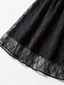 GlowEve CURVE 2026 Plus Size Women's Luxurious Sexy And Elegant Black And Gold Foil Skirt, A Must-Have For Formal Autumn Parties Party Night - Black - View 6