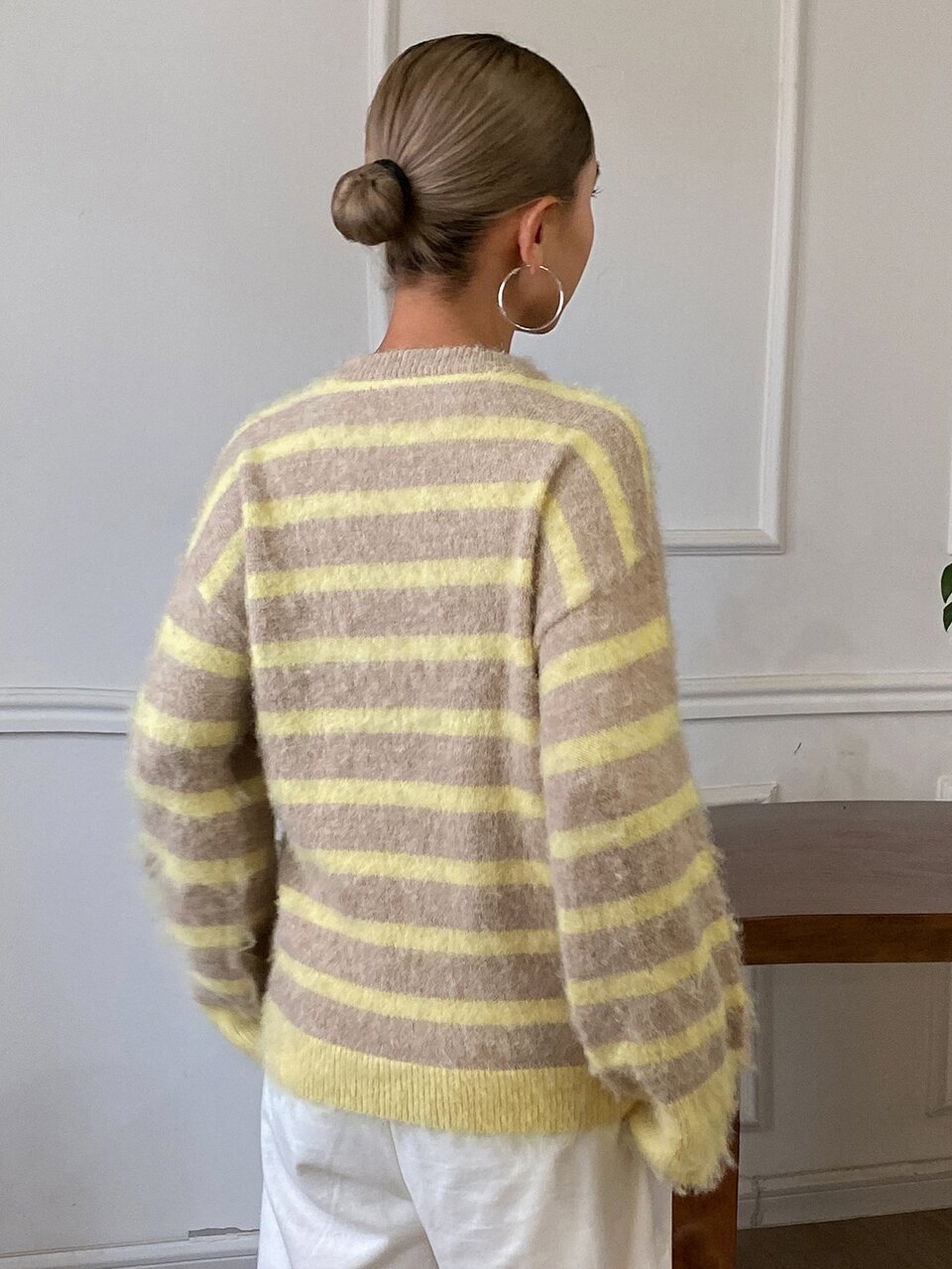 Women's Wool Colorblock Casual Versatile Everyday Long Sleeve Sweater, Autumn Style