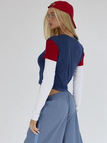 MUSERA Mutli Colour Layered Long Sleeve Tshirt  Autumn Winter Fall Daily Everyday Essential Blancs - Multicolor - View 5