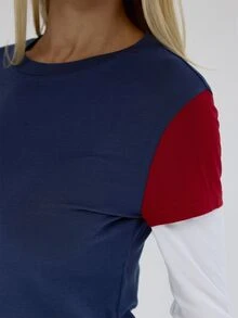 MUSERA Mutli Colour Layered Long Sleeve Tshirt  Autumn Winter Fall Daily Everyday Essential Blancs - Multicolor - View 6
