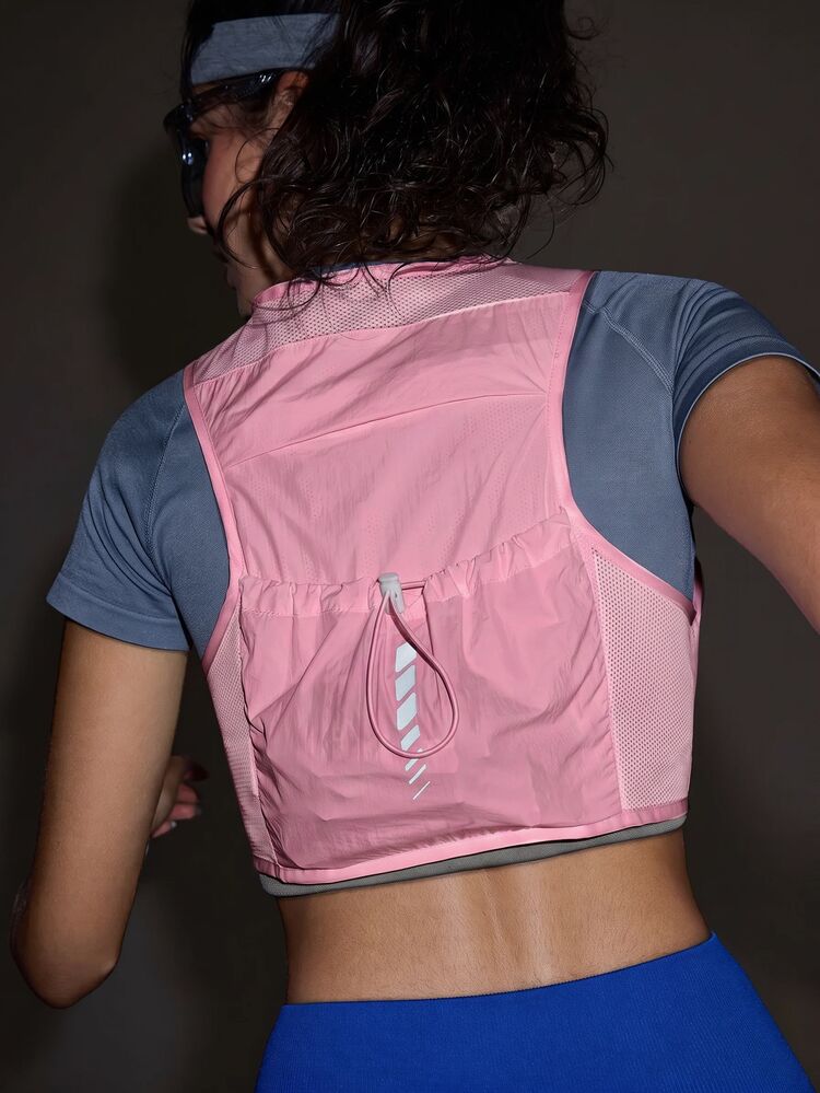 Exploreva Summer Outdoor Sports Cropped Vest - Pink - View 3