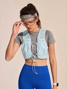 Exploreva Exploreva Women's Adjustable Design Pocket Outdoor Vest - Baby Blue - View 7