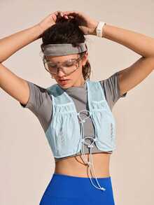Exploreva Exploreva Women's Adjustable Design Pocket Outdoor Vest - Baby Blue - View 9