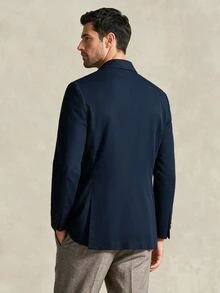Manfinity Homme Men's Solid Color Casual Versatile Commute Travel Blazer Jacket - Navy Blue - View 2