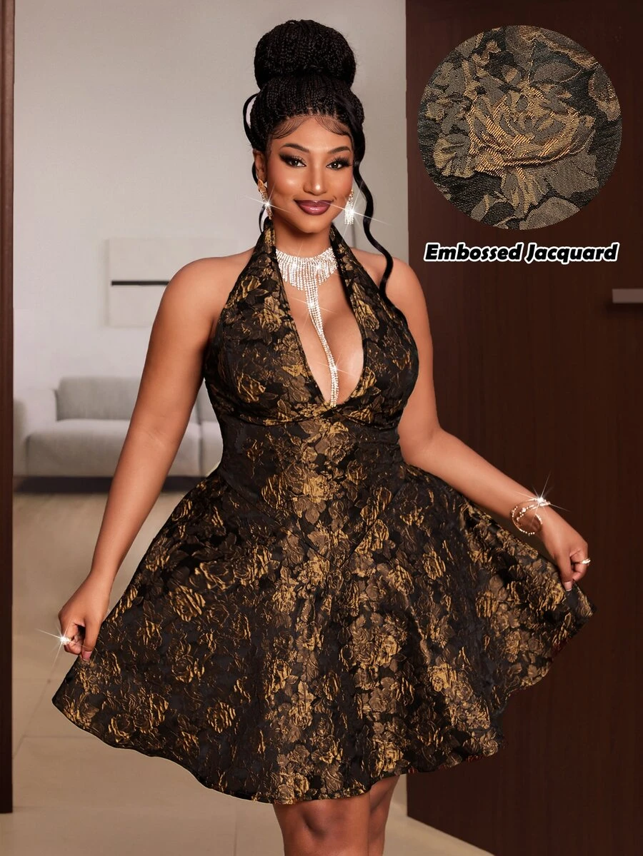 Maweii Vestidos Tallas Grandes - Marrón - Ver 1