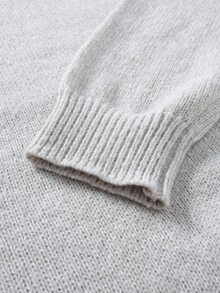 Manfinity Hypemode Men's Solid Color Casual Versatile Daily Wear Long Sleeve Sweater - Light Grey - View 4