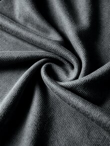 GlowEve CURVE 大尺碼針織素色前開扣開襟衫，條紋滾邊，修身版型，抽繩細節，優雅休閒通勤日常外套長褲 - 灰色 - 查看 5