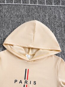 SHEIN 3套/6件裝 男童秋冬新款休閒標語印花連帽長袖衛衣與運動長褲套裝，時尚版型，生日白色 - 彩色 - 查看 3