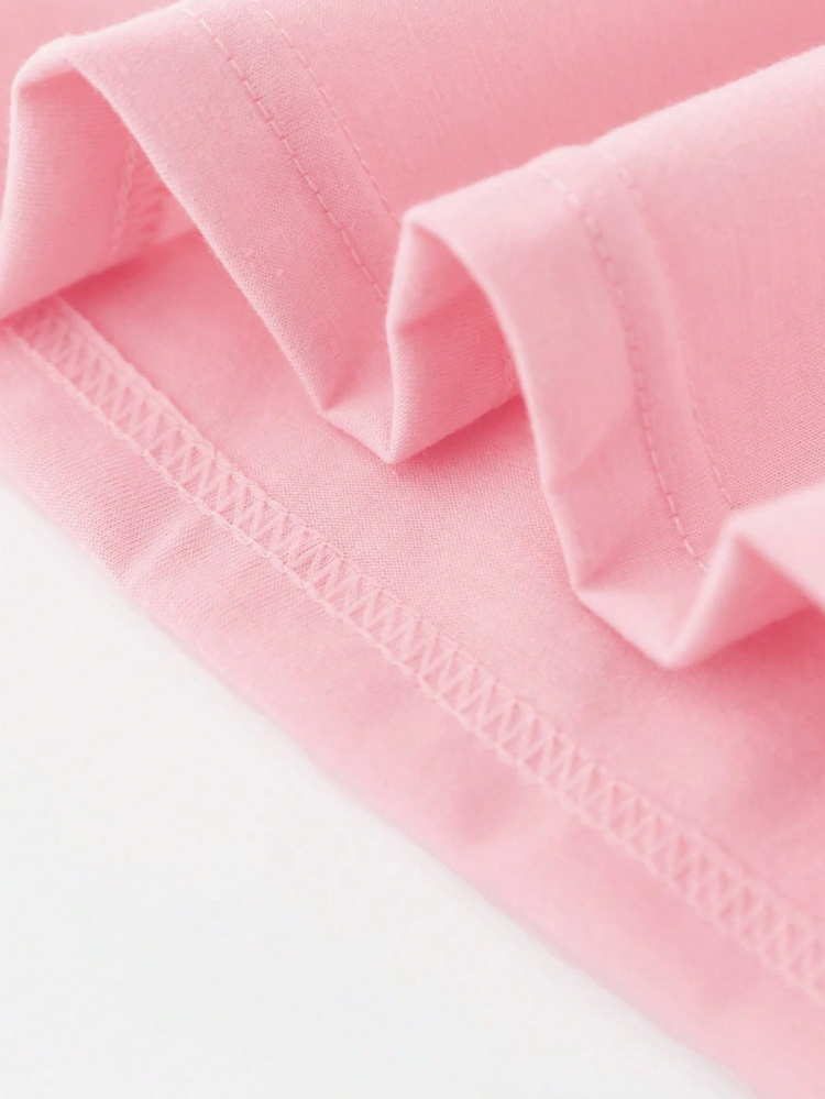 Girls' Pink Bow T-Shirt, Cute Princess Casual Everyday Comfortable Versatile Top, Suitable For Spring, Summer, Autumn, Winter, All Seasons, 4Y-7Y - Multicolor - View 6