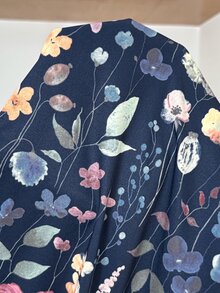 SHEIN Maternity Autumn Casual Floral Print Patchwork Dress - Navy Blue - View 8