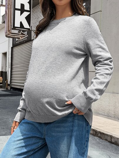 Lyckli Maternity Casual Versatile Sweater For Autumn/Winter