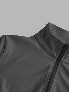 SHEIN EZwear Black Knitted Anti-UV Jacket For Women In Fall/Winter - Grey - View 5