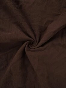 SHEIN LUNE Plus Lantern Sleeve Ruched Waist Dress Autumn Thanksgiving Formal Office Birthday Brown Casual Elegant - Brown - View 3