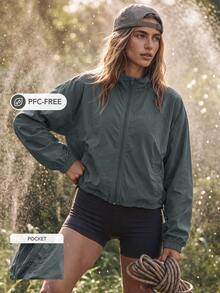 WanderVale Women's Simple Style Gray Sports Jacket, Suitable For Sports, Fitness And Daily Wear - Dark Grey - View 9