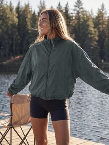 WanderVale Women's Simple Style Gray Sports Jacket, Suitable For Sports, Fitness And Daily Wear - Dark Grey - View 3