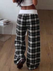 Kids Tween Girl Tween Girl Tween Girl Colorblock Pleated Casual Versatile Daily Wear Wide Leg Sweatpants - Black - View 3