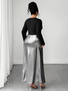 Elenzga Robes Grande Taille Automne - Noir - Voir 2