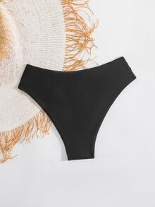 Oceva Women's Solid Color Ruched V-Shaped Bikini Bottom - Black - View 3