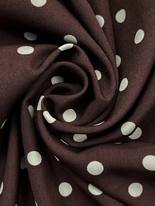 Elyressa Women's Woven Dotted Elegant Fall Long Dress - Coffee Brown - View 6