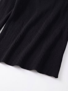 GlowEve CURVE Sweater Hitam Wanita Ukuran Besar, Atasan Lapisan Dasar Rajut Longgar Mode Baru Musim Dingin - Hitam dan Putih - View 7