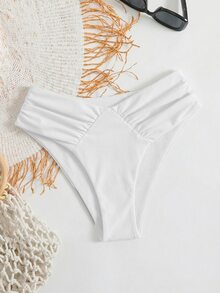Swim Basics Summer Women's Sexy V-Shape Bikini Bottom, Minimalist & Fashionable For Casual Daily Wear - White - View 4