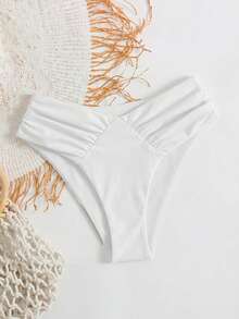 Swim Basics Summer Women's Sexy V-Shape Bikini Bottom, Minimalist & Fashionable For Casual Daily Wear - White - View 6