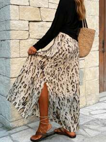 Selamara Women's Casual Versatile Date Night & Outing Allover Print Slit Skirt - Multicolor - View 3