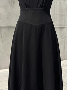 RosyDaze 秋冬黑色經典修身百搭通勤商務 A 字魚尾裙 女款裙子 - 黑色 - 查看 5