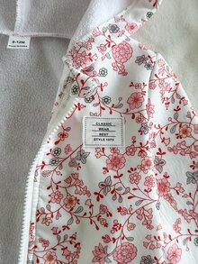 SHEIN 田園復古風女嬰連帽夾克，碎花圖案，拉鍊開合，保暖內裡，休閒時尚冬季外套 - 彩色 - 查看 5