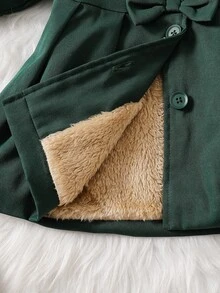 SHEIN Baby Girls Trench Coats - Dark Green - View 6