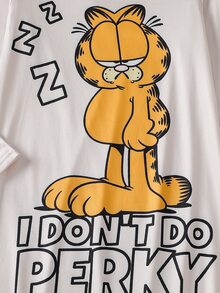 GARFIELD | SHEIN Tween Girl Cute Cartoon Print Long Sleeve Nightgown - Apricot - View 6