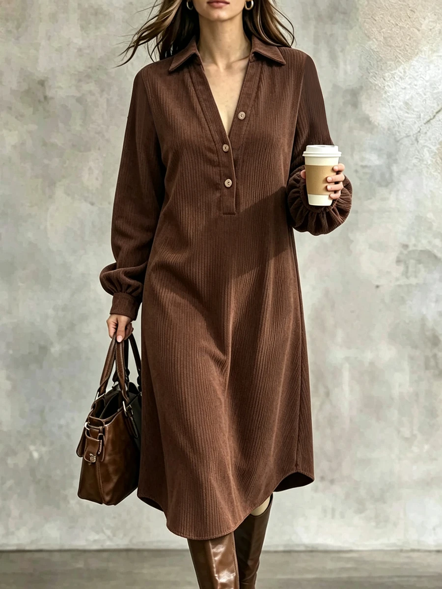 Holdful Holdful Women's Woven Casual Autumn Dress - Multicolor - View 1