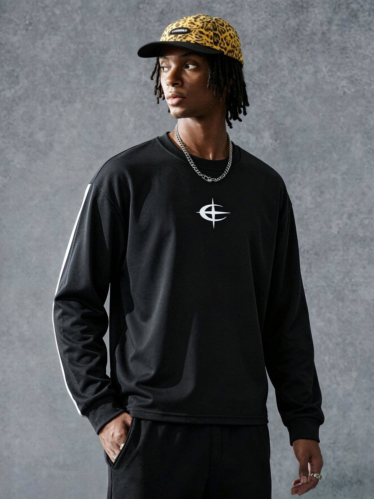 PAVTROS Sweatshirt Pullover Kasual Pria, Musim Gugur/Dingin - Hitam - View 6